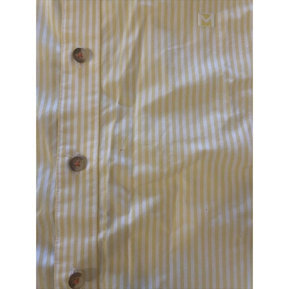 Michael Kors Men's Yellow Shirt Stripes Short Sleeve Pockets 100% Cotton‎ Size M - Picture 5 of 16